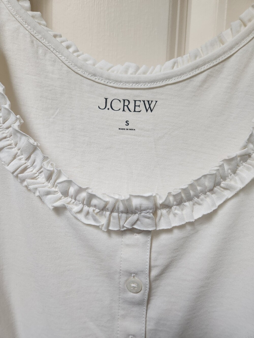 J. Crew Ruffle-Trim Button-Front Tank, NWT - Picture 2 of 8